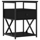 vidaXL 2 db fekete szerelt fa éjjeliszekrény 40x42x55 cm
