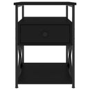 vidaXL 2 db fekete szerelt fa éjjeliszekrény 40x42x55 cm