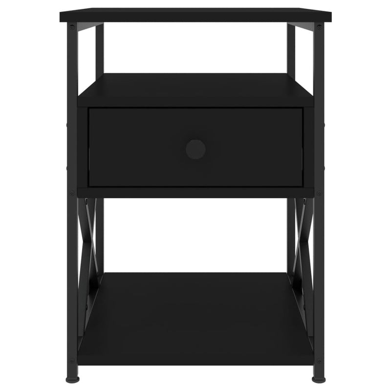 vidaXL 2 db fekete szerelt fa éjjeliszekrény 40x42x55 cm