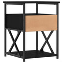 vidaXL 2 db fekete szerelt fa éjjeliszekrény 40x42x55 cm