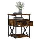 vidaXL füstös tölgy színű szerelt fa éjjeliszekrény 40x42x55 cm