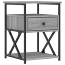 vidaXL 2 db szürke sonoma színű szerelt fa éjjeliszekrény 40x42x55 cm