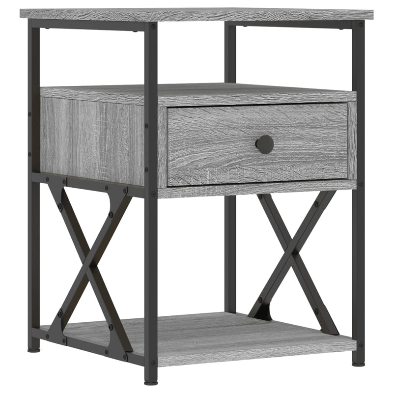 vidaXL 2 db szürke sonoma színű szerelt fa éjjeliszekrény 40x42x55 cm