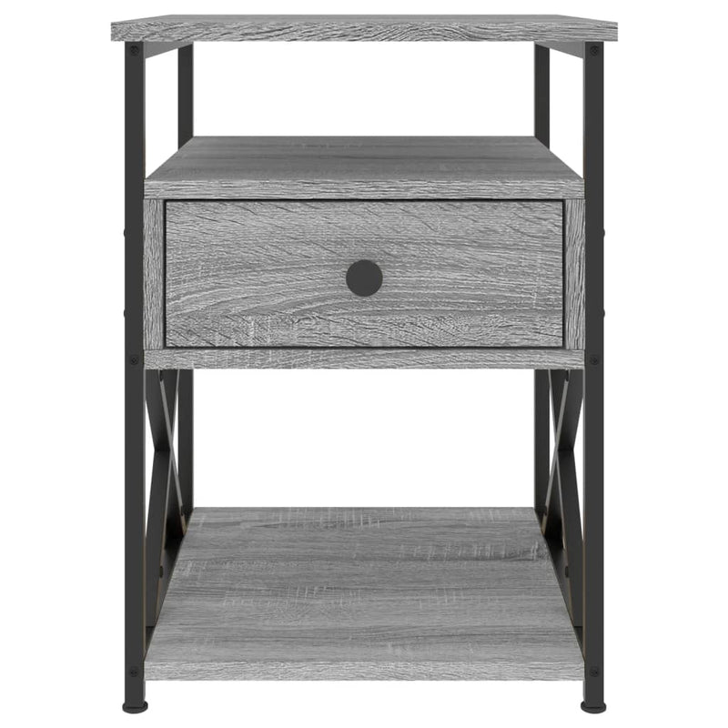 vidaXL 2 db szürke sonoma színű szerelt fa éjjeliszekrény 40x42x55 cm