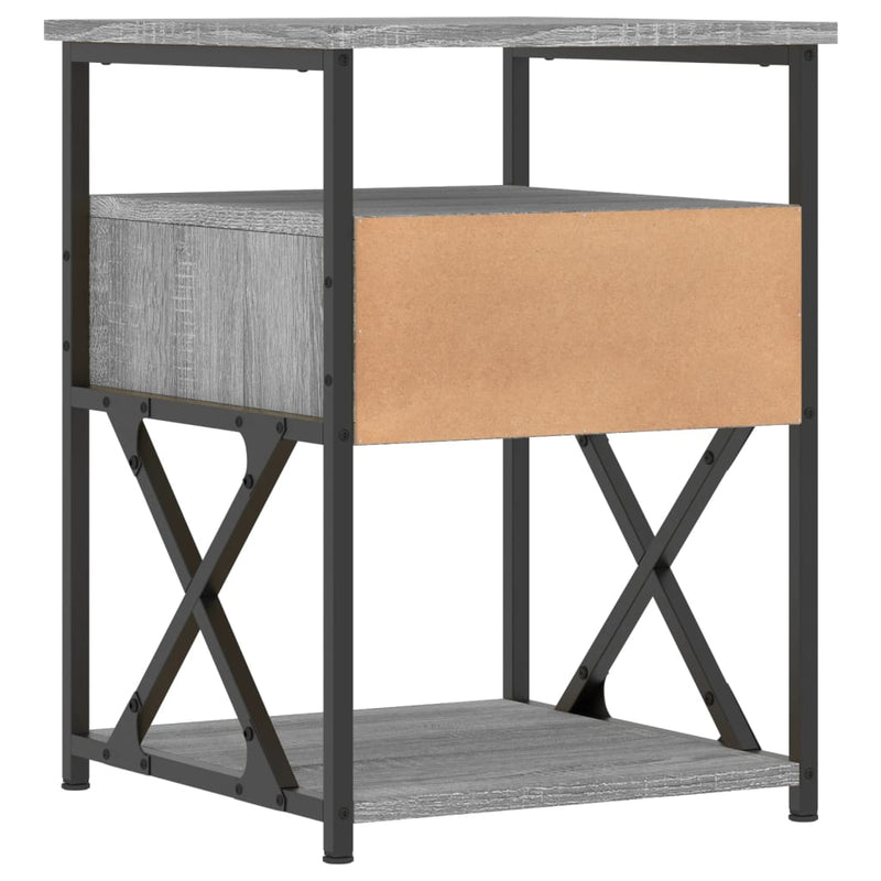 vidaXL 2 db szürke sonoma színű szerelt fa éjjeliszekrény 40x42x55 cm