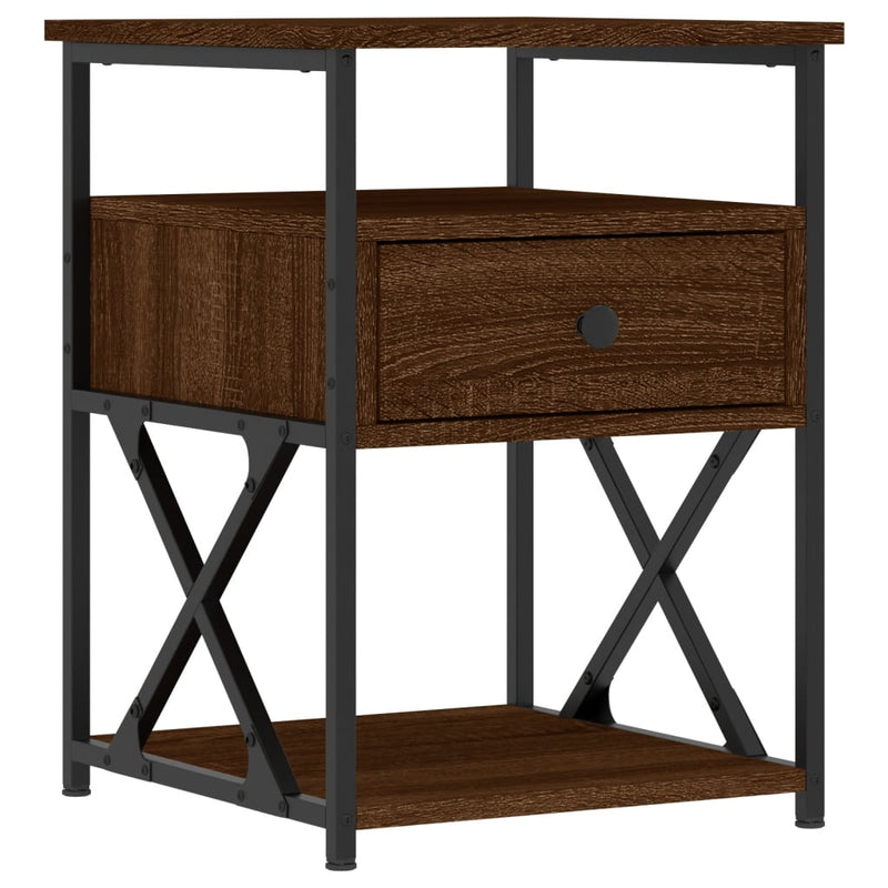 vidaXL 2 db barna tölgyszínű szerelt fa éjjeliszekrény 40x42x55 cm