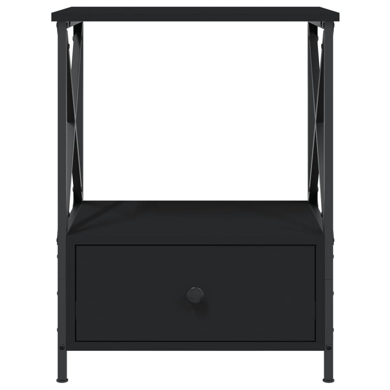 vidaXL 2 db fekete szerelt fa éjjeliszekrény 50x41x65 cm