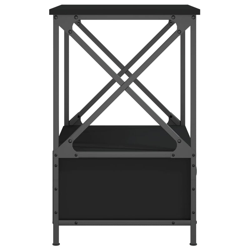 vidaXL 2 db fekete szerelt fa éjjeliszekrény 50x41x65 cm
