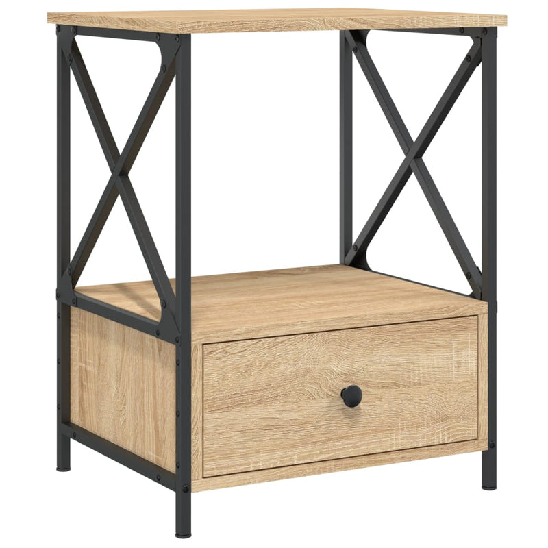 vidaXL 2 db sonoma tölgy színű szerelt fa éjjeliszekrény 50x41x65 cm