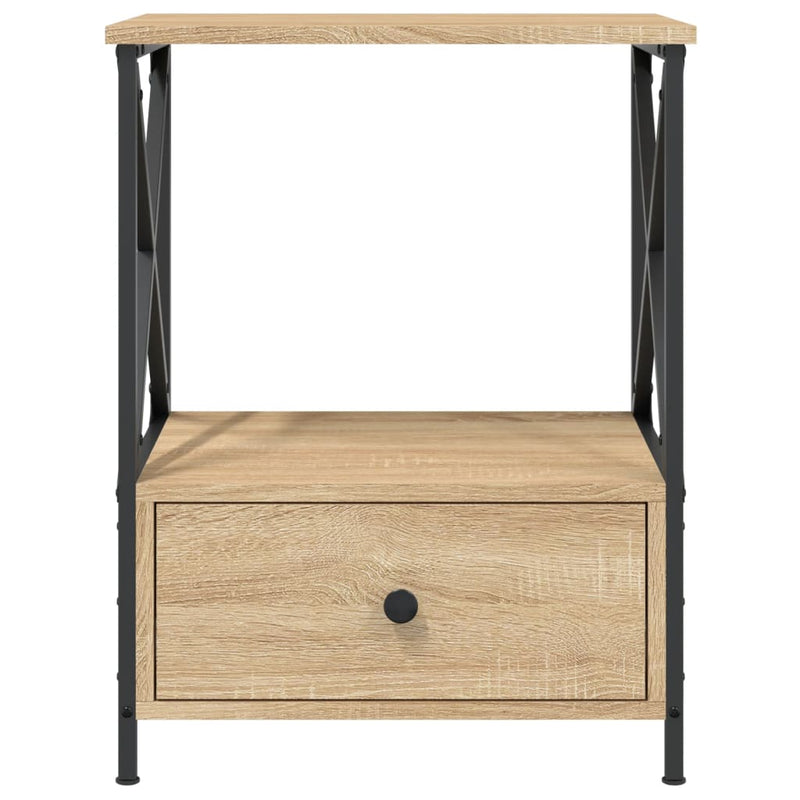 vidaXL 2 db sonoma tölgy színű szerelt fa éjjeliszekrény 50x41x65 cm