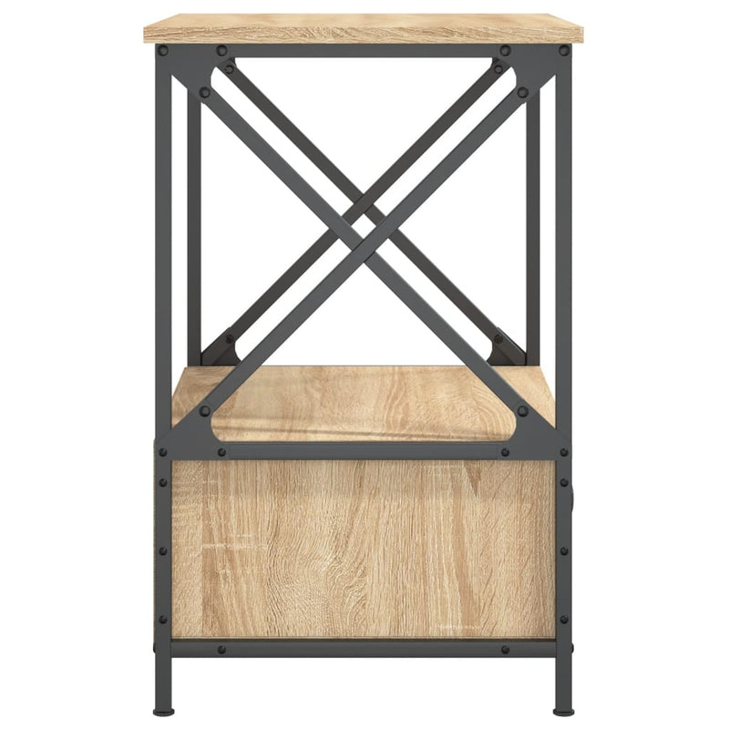 vidaXL 2 db sonoma tölgy színű szerelt fa éjjeliszekrény 50x41x65 cm