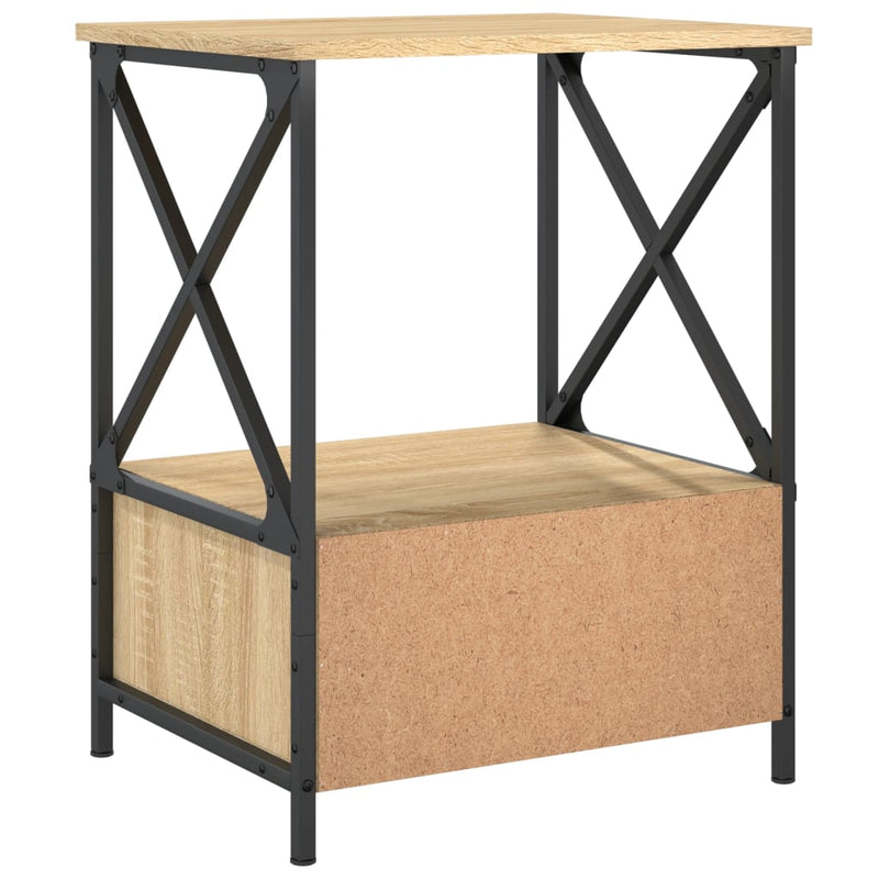 vidaXL 2 db sonoma tölgy színű szerelt fa éjjeliszekrény 50x41x65 cm