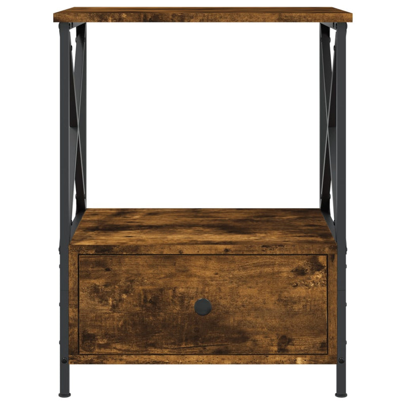 vidaXL 2 db füstös tölgy színű szerelt fa éjjeliszekrény 50x41x65 cm