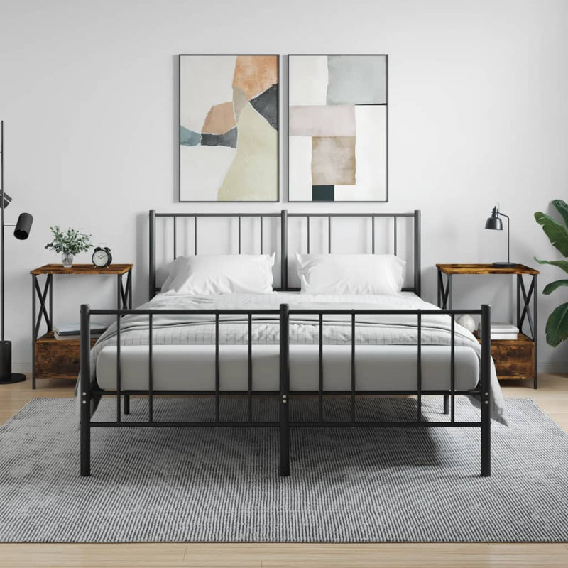 vidaXL 2 db füstös tölgy színű szerelt fa éjjeliszekrény 50x41x65 cm