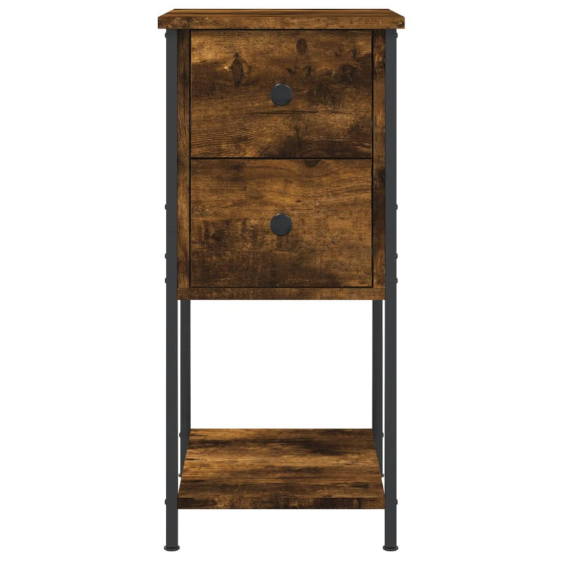 vidaXL 2 db füstös tölgy színű szerelt fa éjjeliszekrény 32x42x70 cm