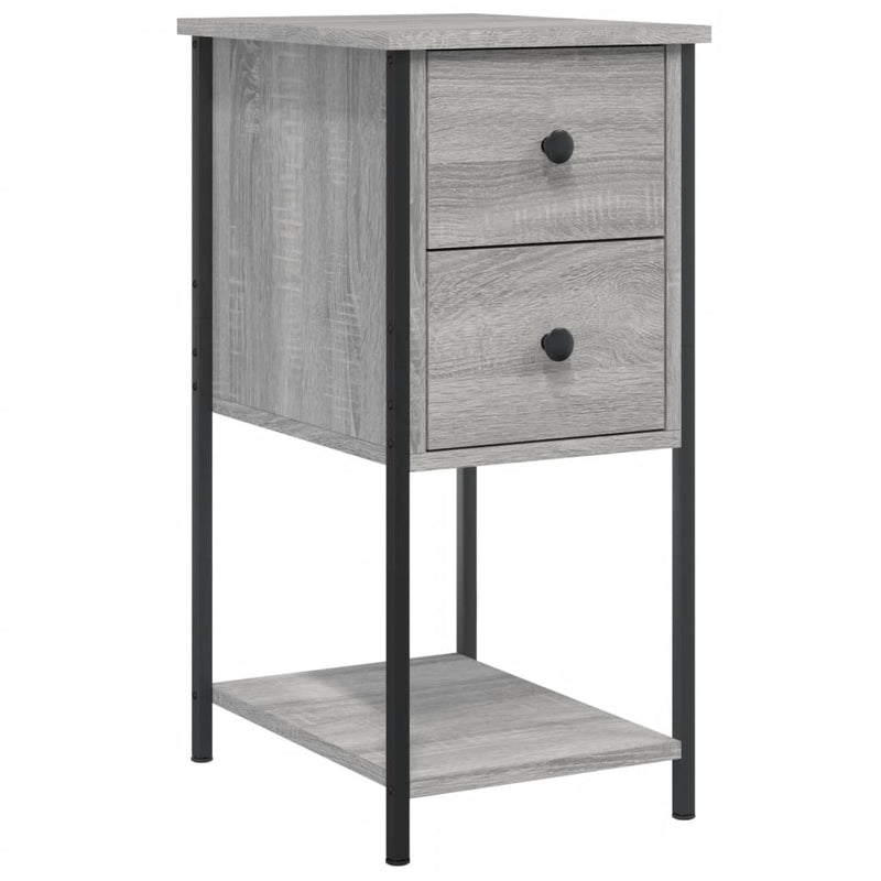 vidaXL 2 db szürke sonoma színű szerelt fa éjjeliszekrény 32x42x70 cm