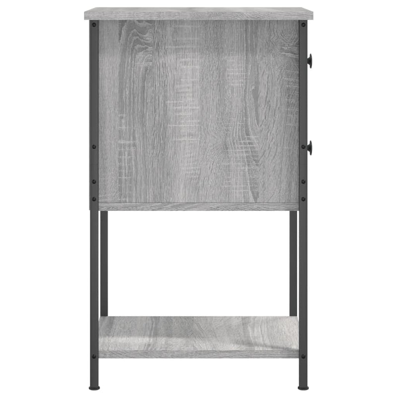 vidaXL 2 db szürke sonoma színű szerelt fa éjjeliszekrény 32x42x70 cm