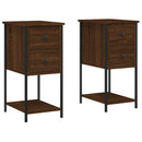 vidaXL 2 db barna tölgyszínű szerelt fa éjjeliszekrény 32x42x70 cm