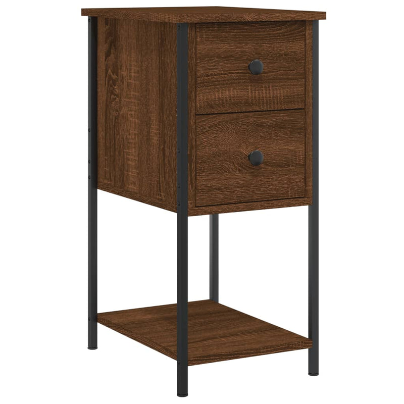 vidaXL 2 db barna tölgyszínű szerelt fa éjjeliszekrény 32x42x70 cm