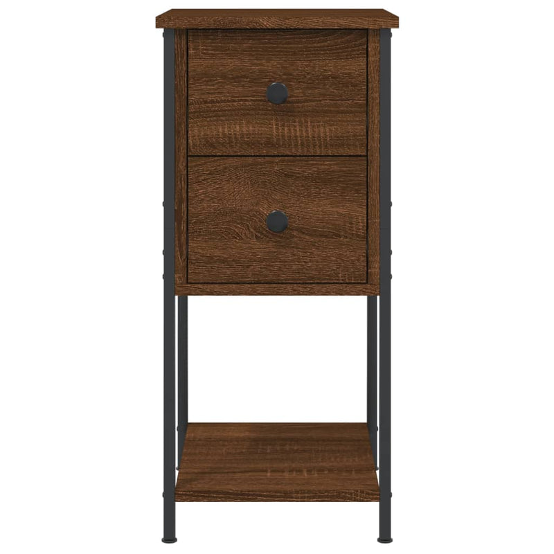 vidaXL 2 db barna tölgyszínű szerelt fa éjjeliszekrény 32x42x70 cm