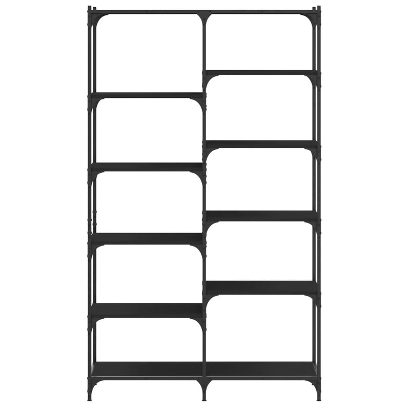 vidaXL fekete szerelt fa és vas könyvespolc 100 x 32 x 170 cm