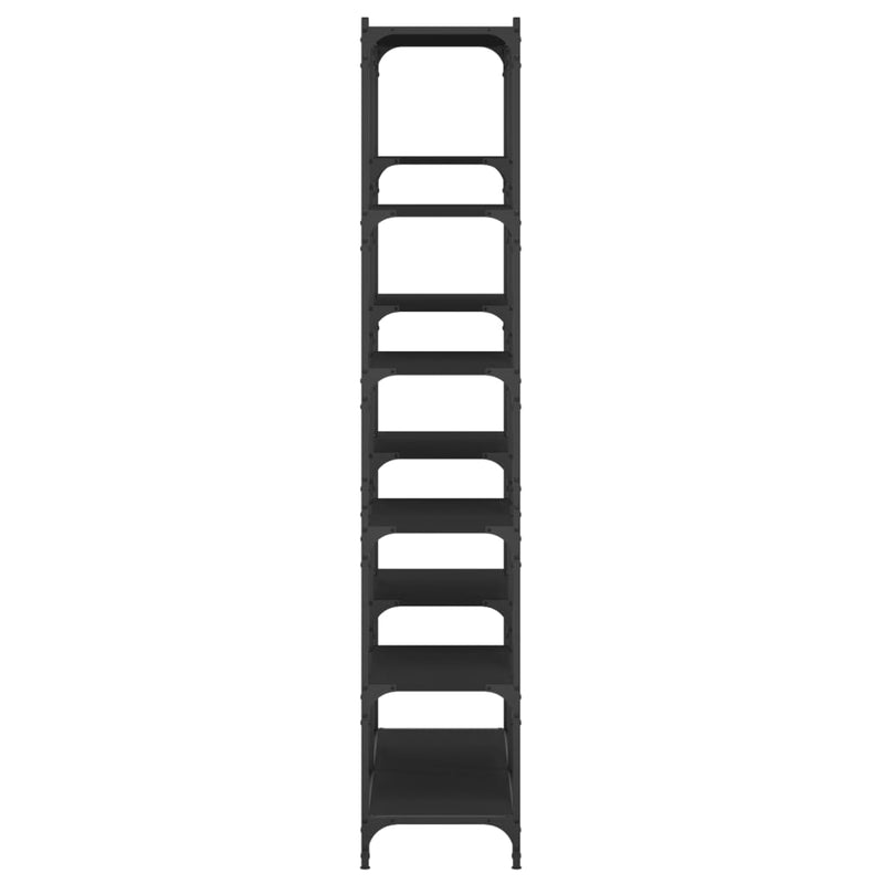 vidaXL fekete szerelt fa és vas könyvespolc 100 x 32 x 170 cm