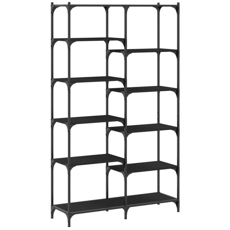 vidaXL fekete szerelt fa és vas könyvespolc 100 x 32 x 170 cm