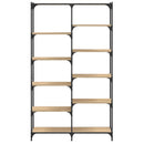 vidaXL sonoma tölgy színű szerelt fa és vas könyvespolc 100x32x170 cm