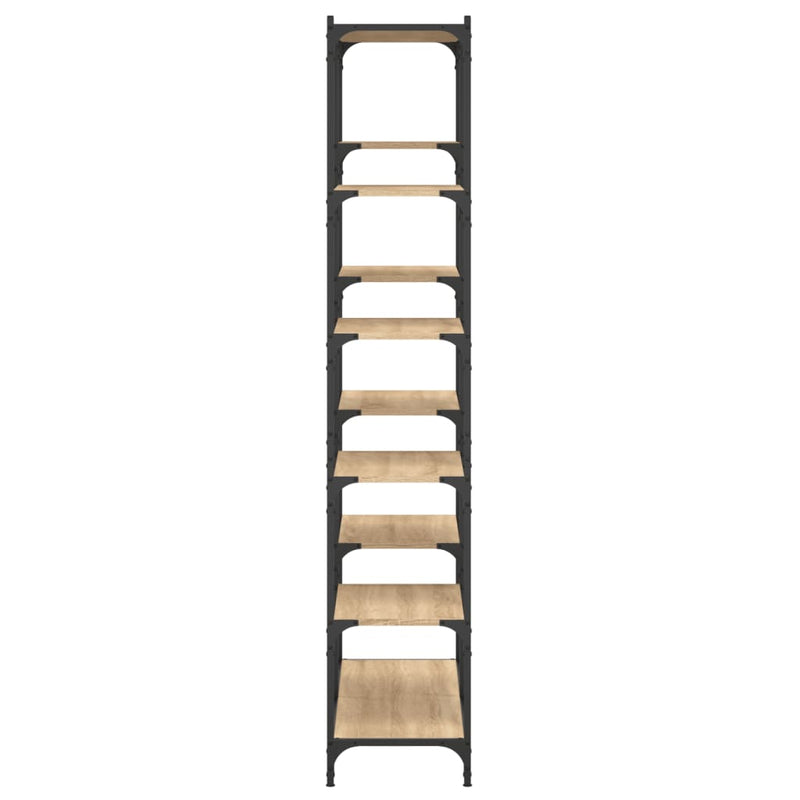 vidaXL sonoma tölgy színű szerelt fa és vas könyvespolc 100x32x170 cm