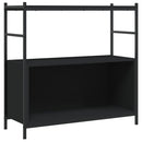 vidaXL fekete szerelt fa és vas könyvespolc 80 x 30 x 78,5 cm