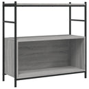 vidaXL szürke sonoma szerelt fa és vas könyvespolc 80 x 30 x 78,5 cm