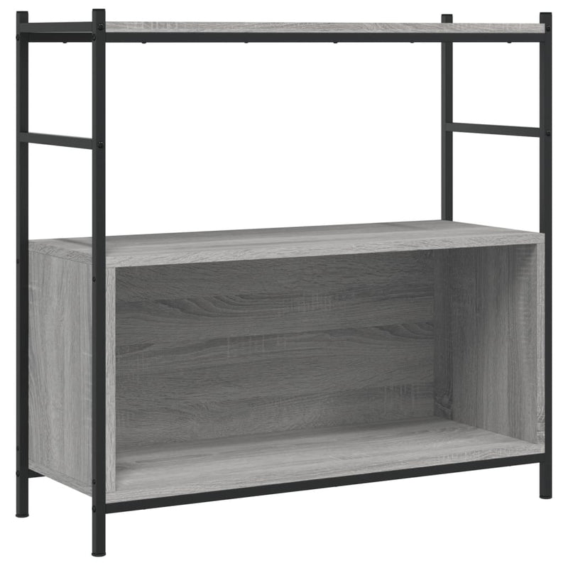 vidaXL szürke sonoma szerelt fa és vas könyvespolc 80 x 30 x 78,5 cm