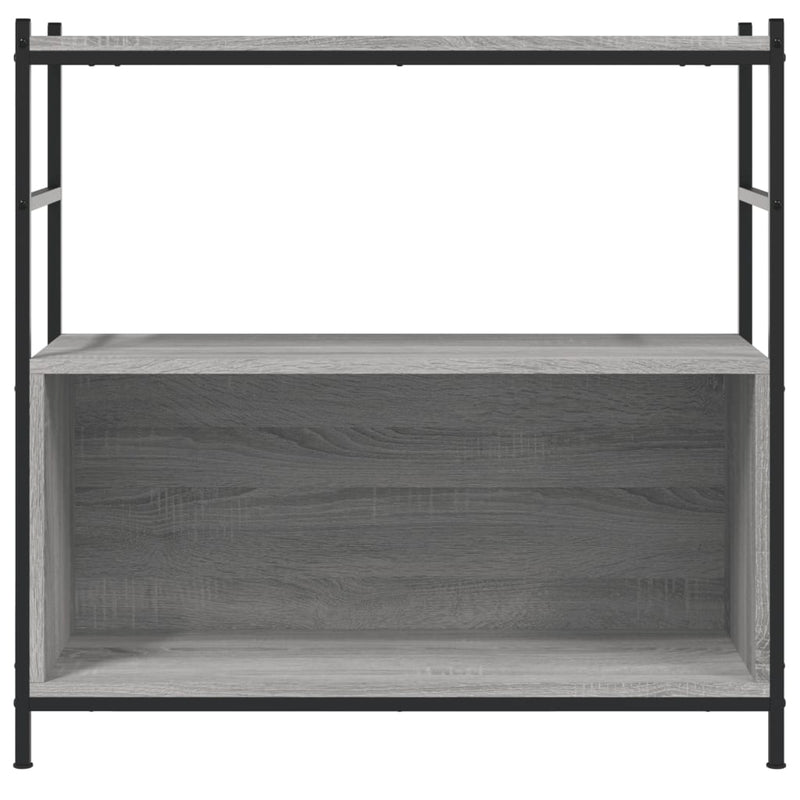 vidaXL szürke sonoma szerelt fa és vas könyvespolc 80 x 30 x 78,5 cm