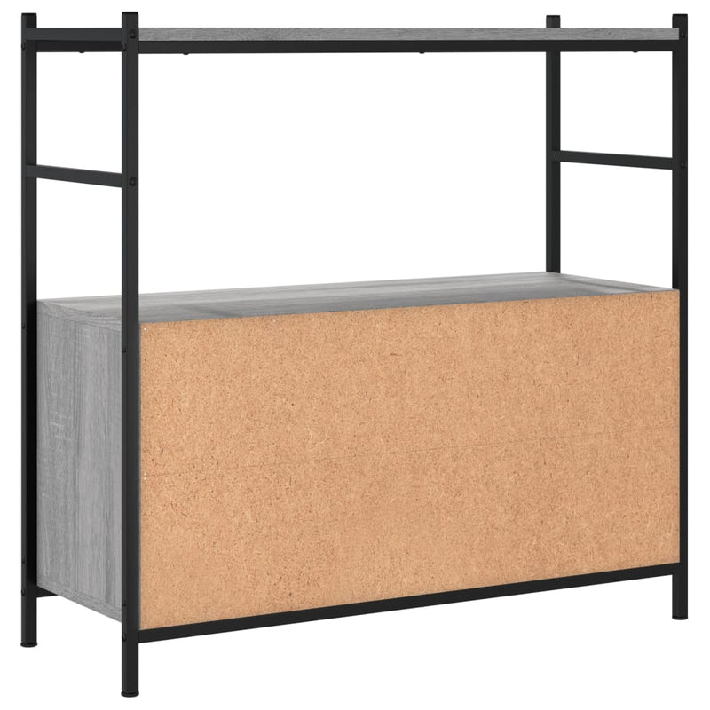 vidaXL szürke sonoma szerelt fa és vas könyvespolc 80 x 30 x 78,5 cm