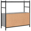 vidaXL szürke sonoma szerelt fa és vas könyvespolc 80 x 30 x 78,5 cm