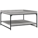 vidaXL szürke sonoma szerelt fa és vas dohányzóasztal 80 x 80 x 45 cm