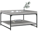 vidaXL szürke sonoma szerelt fa és vas dohányzóasztal 80 x 80 x 45 cm
