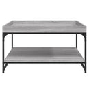 vidaXL szürke sonoma szerelt fa és vas dohányzóasztal 80 x 80 x 45 cm