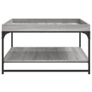 vidaXL szürke sonoma szerelt fa és vas dohányzóasztal 80 x 80 x 45 cm