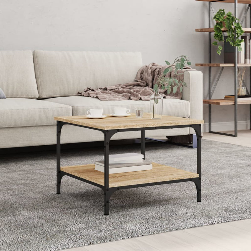 vidaXL sonoma tölgy színű szerelt fa dohányzóasztal 55 x 55 x 40 cm