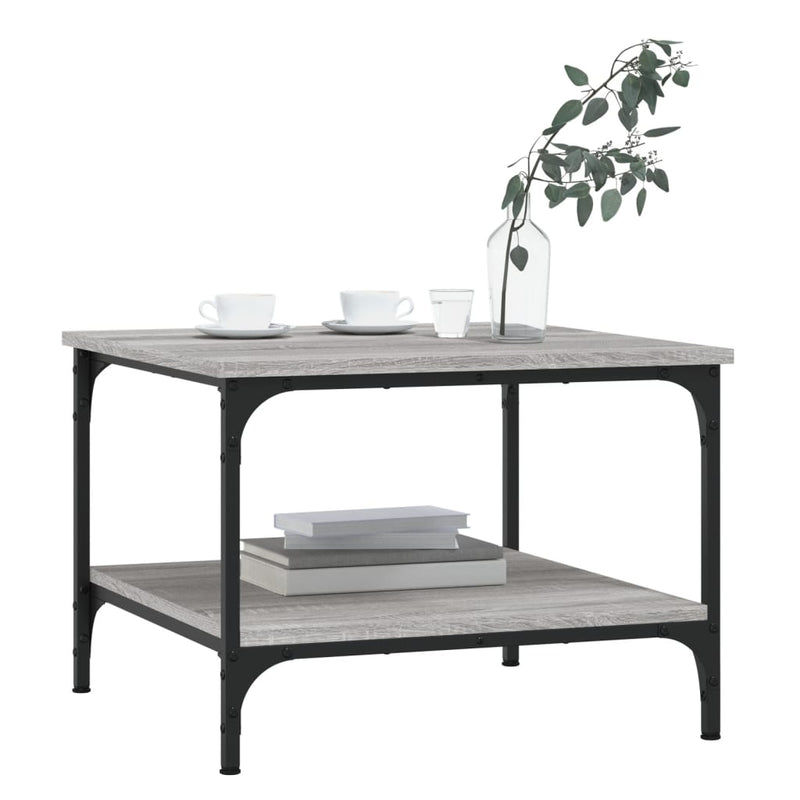 vidaXL szürke sonoma színű szerelt fa dohányzóasztal 55 x 55 x 40 cm