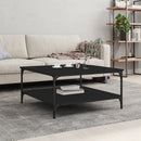 vidaXL fekete szerelt fa dohányzóasztal 80x80x40 cm
