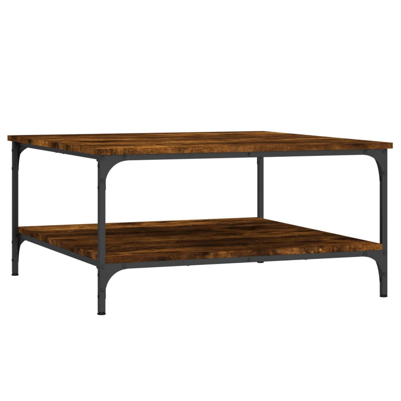 vidaXL füstös tölgy színű szerelt fa dohányzóasztal 80x80x40 cm