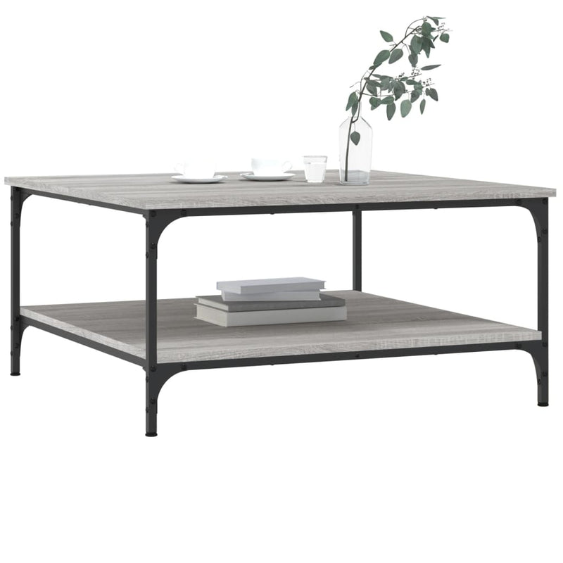 vidaXL szürke sonoma színű szerelt fa dohányzóasztal 80x80x40 cm