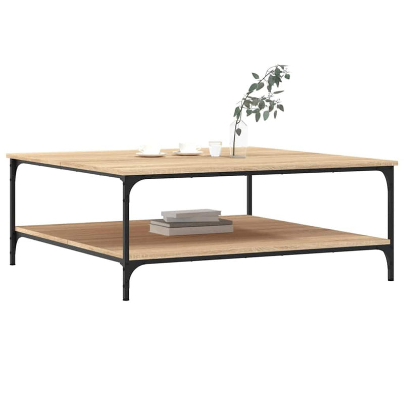 vidaXL sonoma tölgy színű szerelt fa dohányzóasztal 100x100x40 cm
