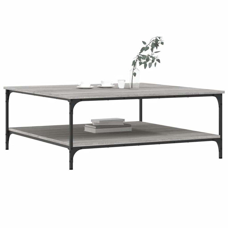 vidaXL szürke sonoma színű szerelt fa dohányzóasztal 100x100x40 cm