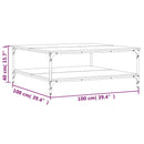 vidaXL szürke sonoma színű szerelt fa dohányzóasztal 100x100x40 cm