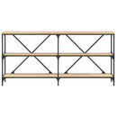 vidaXL sonoma tölgy színű szerelt fa és vas konzolasztal 160x30x75 cm