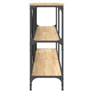 vidaXL sonoma tölgy színű szerelt fa és vas konzolasztal 160x30x75 cm