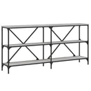 vidaXL szürke sonoma szerelt fa és vas konzolasztal 160x30x75 cm